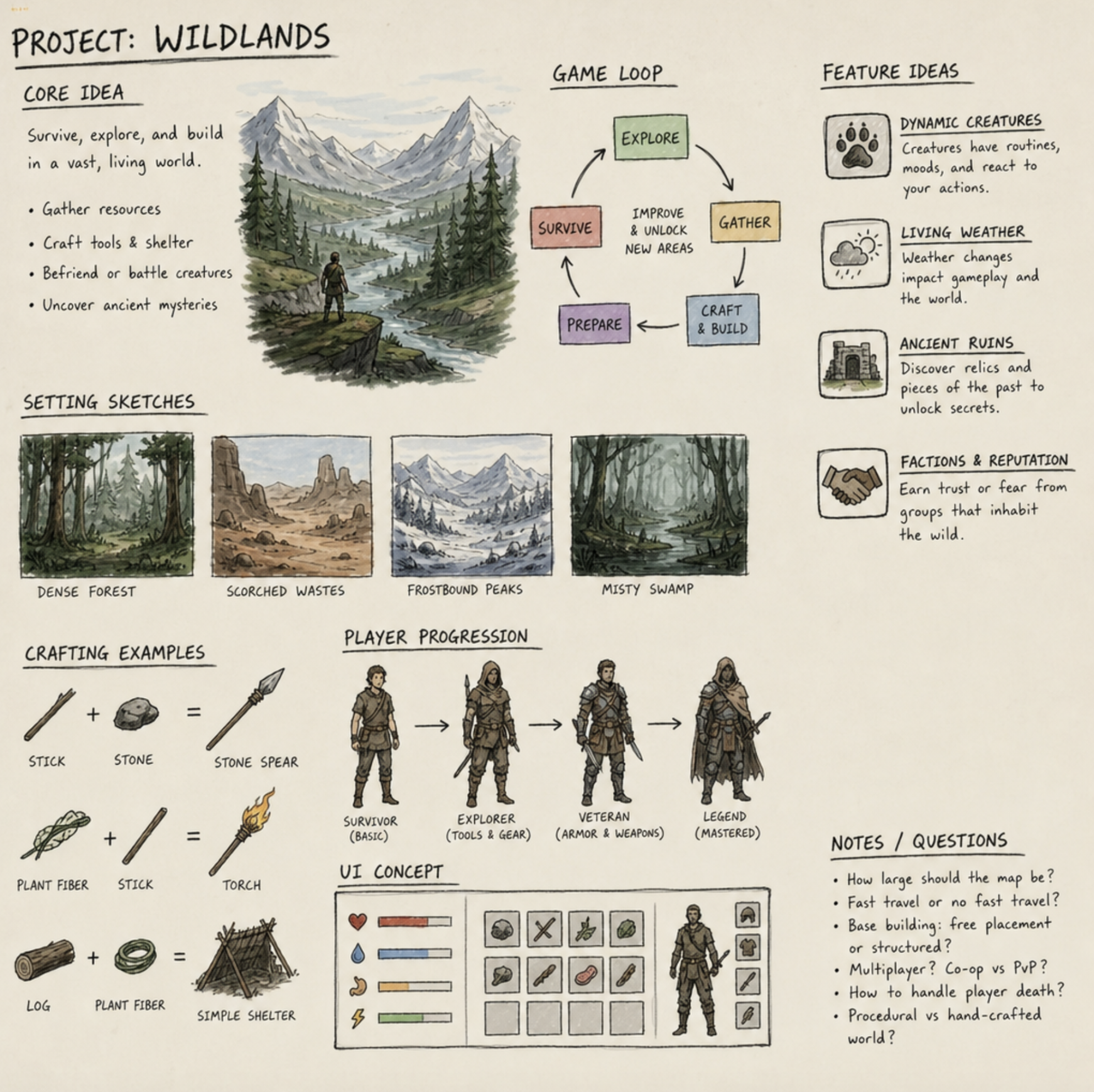Game designer crafting concepts and ideas